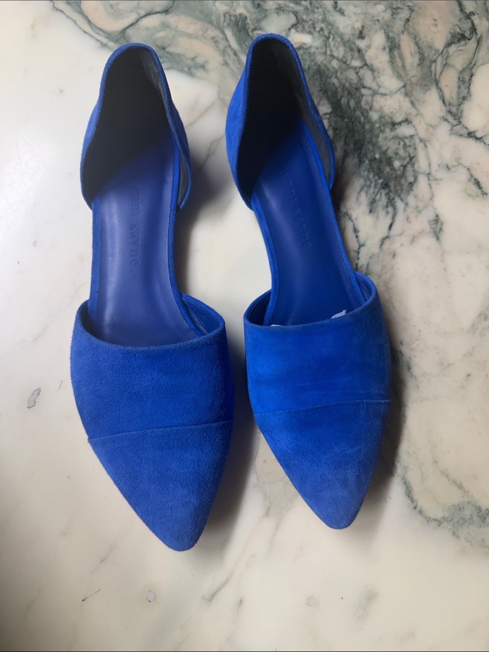 Jenni Kayne Royal Blue Suede D'Orsay Pointed Flats
